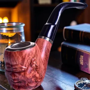 Zeloravion Buddha Sherlock Pipe, Briar Wood, 5-Inch Churchwarden Style