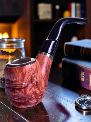 Zeloravion Buddha Sherlock Pipe, Briar Wood, 5-Inch Churchwarden Style