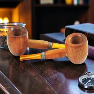 Zeloravion Meerschaum Pipe Maple Wood Light Oak Finish