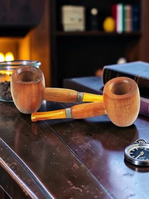 Zeloravion Meerschaum Pipe Maple Wood Light Oak Finish