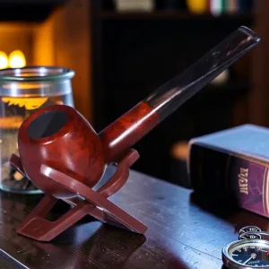 Zeloravion 6-Inch Cherry Wood Pipe Straight Stem Smooth Finish