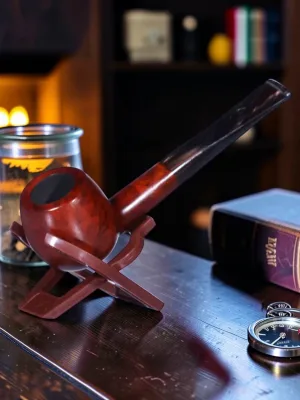 Zeloravion 6-Inch Cherry Wood Pipe Straight Stem Smooth Finish