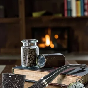 Zeloravion Sherlock Smoking Pipe Dark Spotted Wooden Grain 5-Inch Length